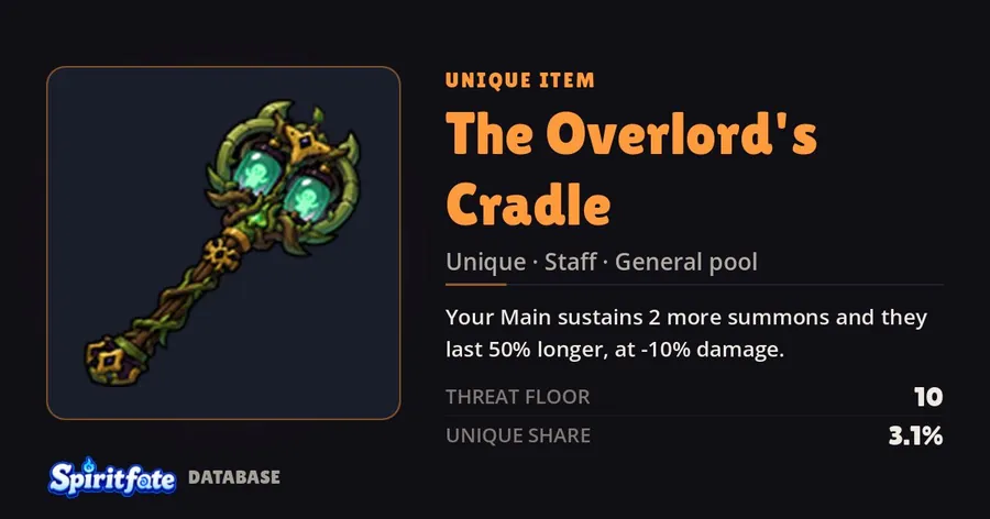 Overlord's Cradle, a Unique item